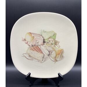 Vintage Ceramiche Tadinate 12” Cheese Platter Italy Cow Sheep READ